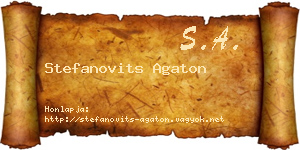 Stefanovits Agaton névjegykártya